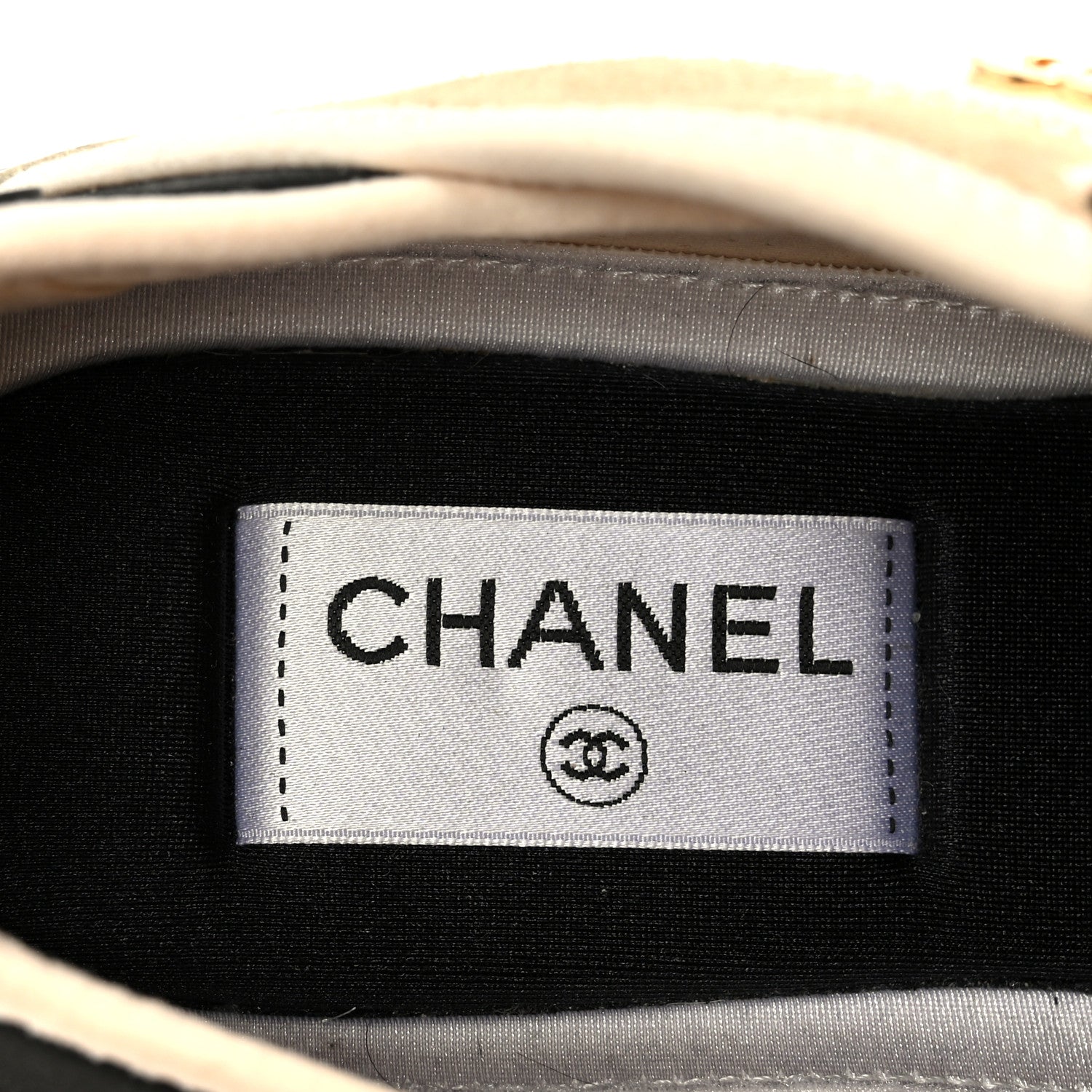 Chanel Velvet Calfskin Mixed Fibers CC Sneakers 37.5 Beige