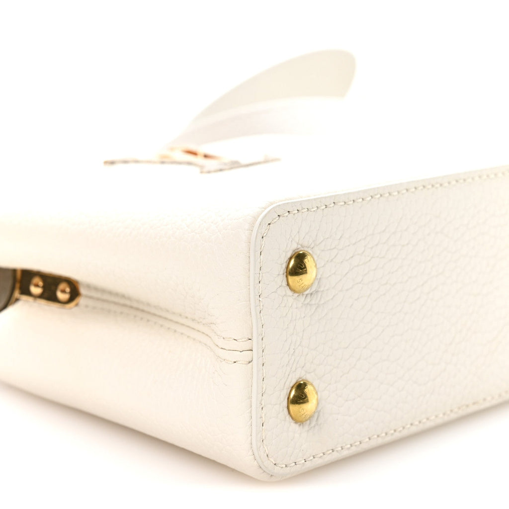 Louis Vuitton Taurillon Ayers Capucines Mini White Snow White