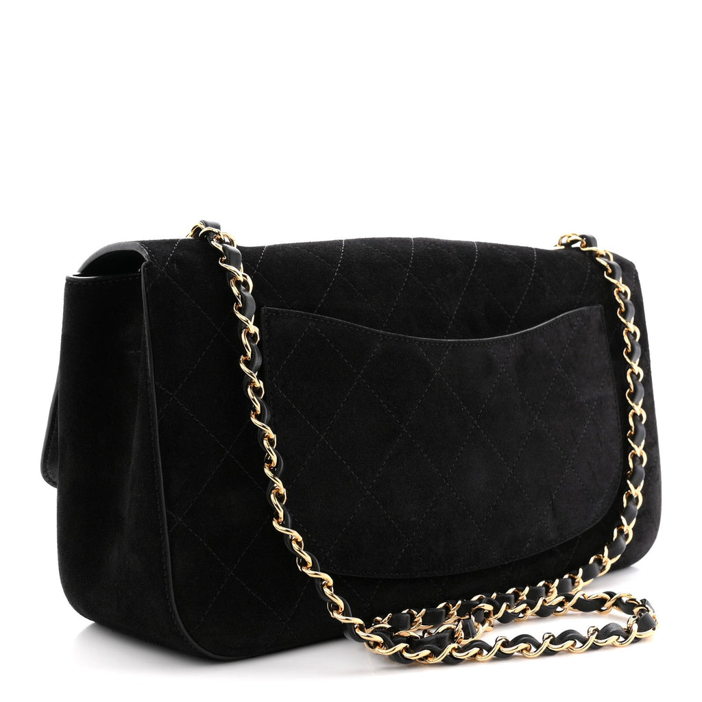 Chanel Suede Calfskin Small Souplissimo Maxi Flap Black