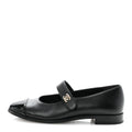 Calfskin Patent Mary Janes Flats 37 Black