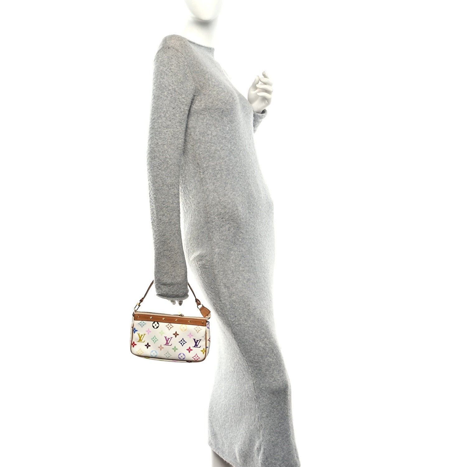 Louis Vuitton Monogram Multicolor Pochette Accessories White