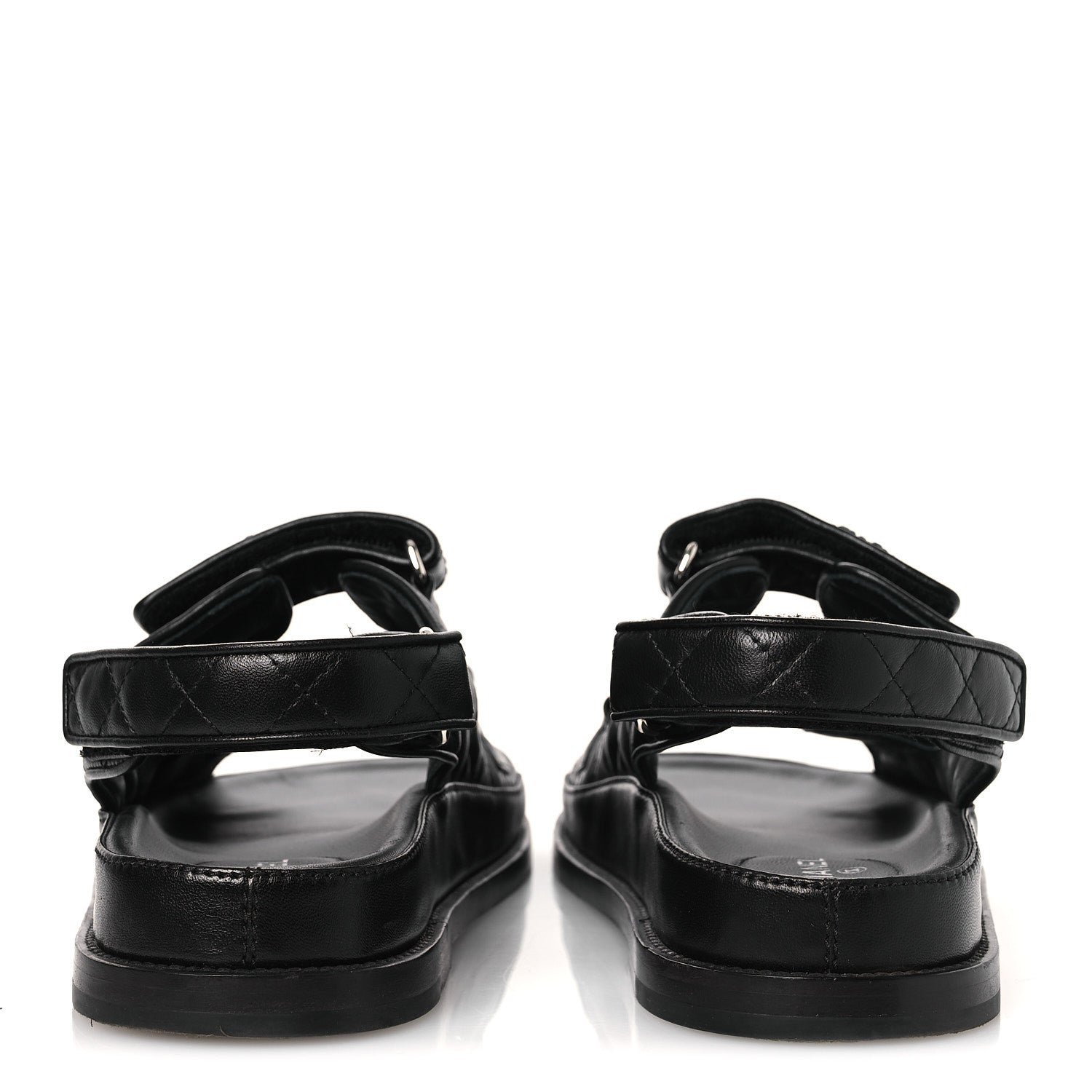 Lambskin Velcro Dad Sandals 39 Black