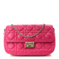 Christian Dior Lambskin Cannage Miss Dior Promenade Pouch Fuchsia