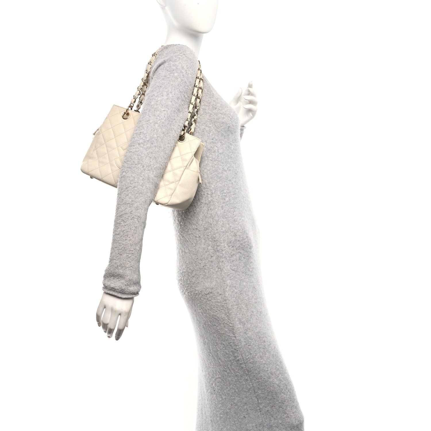 Chanel Caviar Quilted Petit Timeless Tote PTT Beige