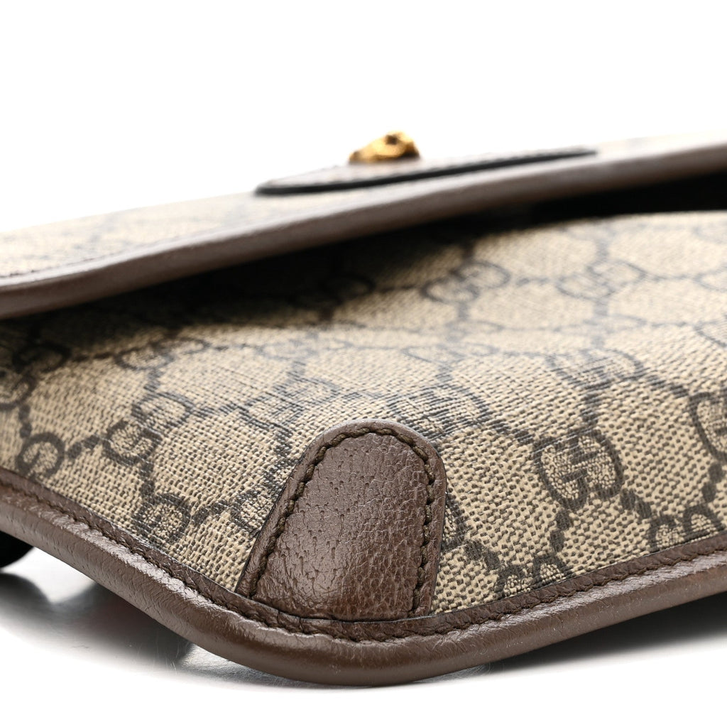 Gucci GG Supreme Monogram Neo Vintage Web Belt Bag Brown