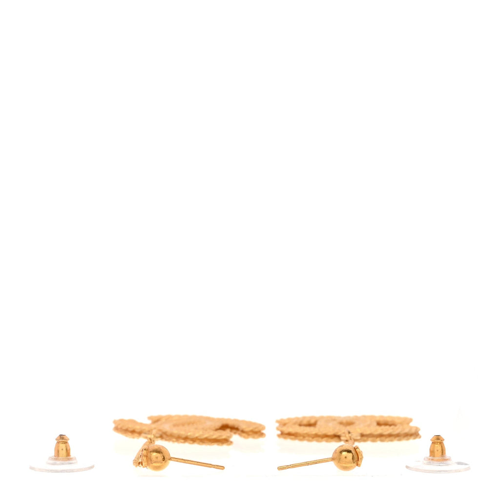 CC Drop Earrings Matte Gold