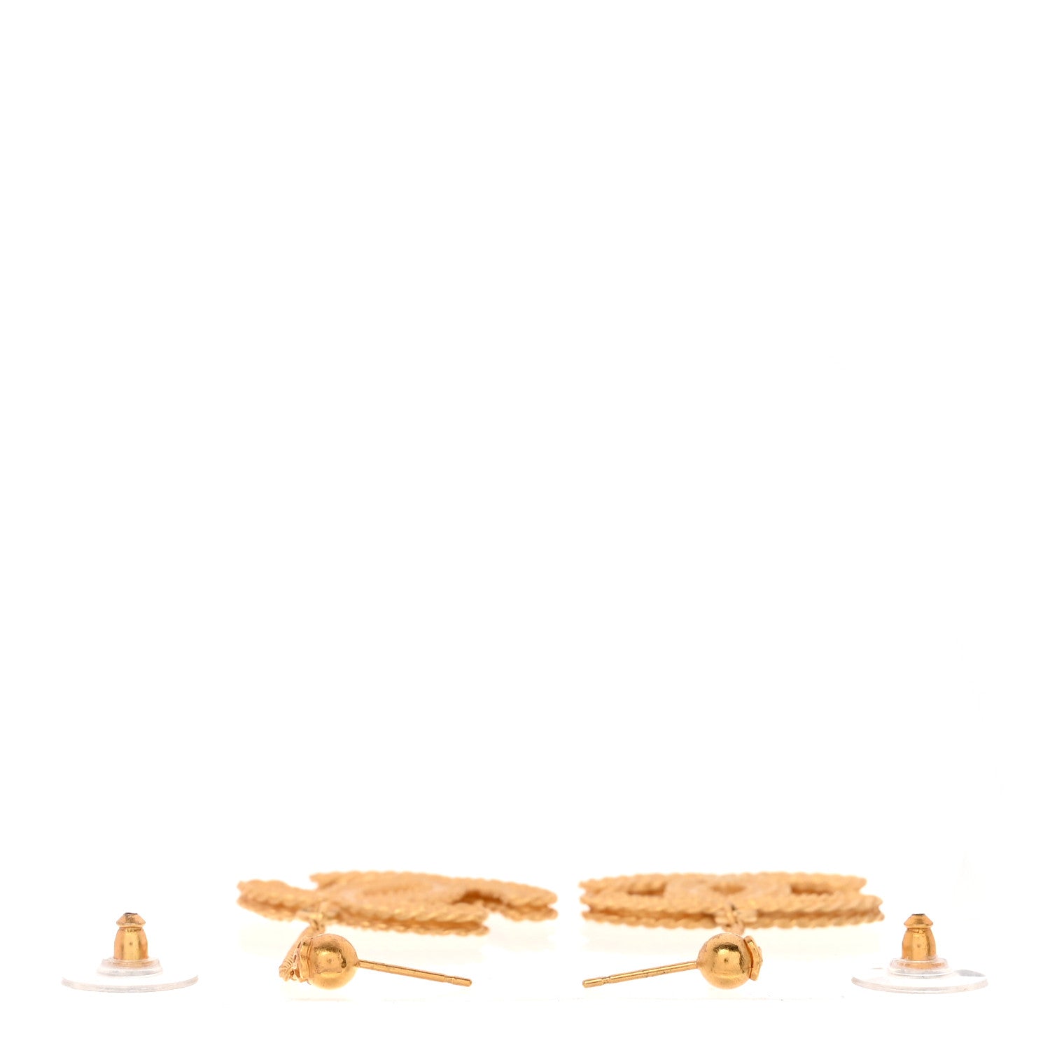 CC Drop Earrings Matte Gold