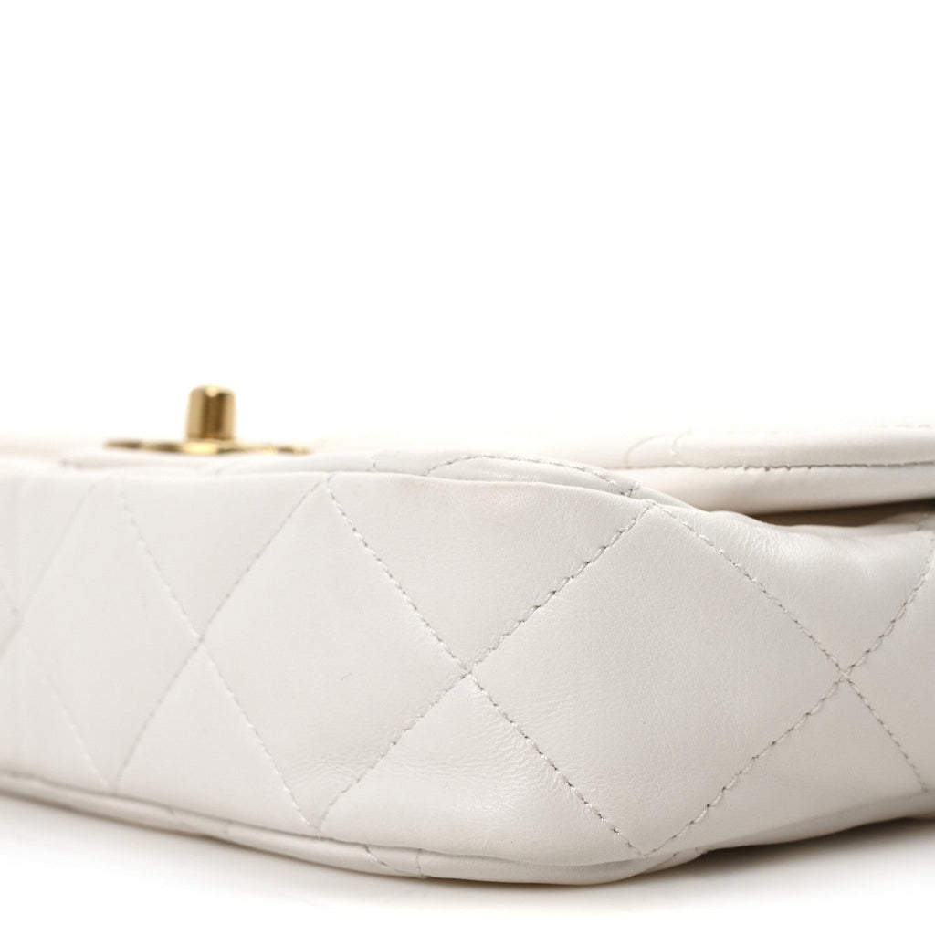 Chanel Lambskin Quilted Flap White