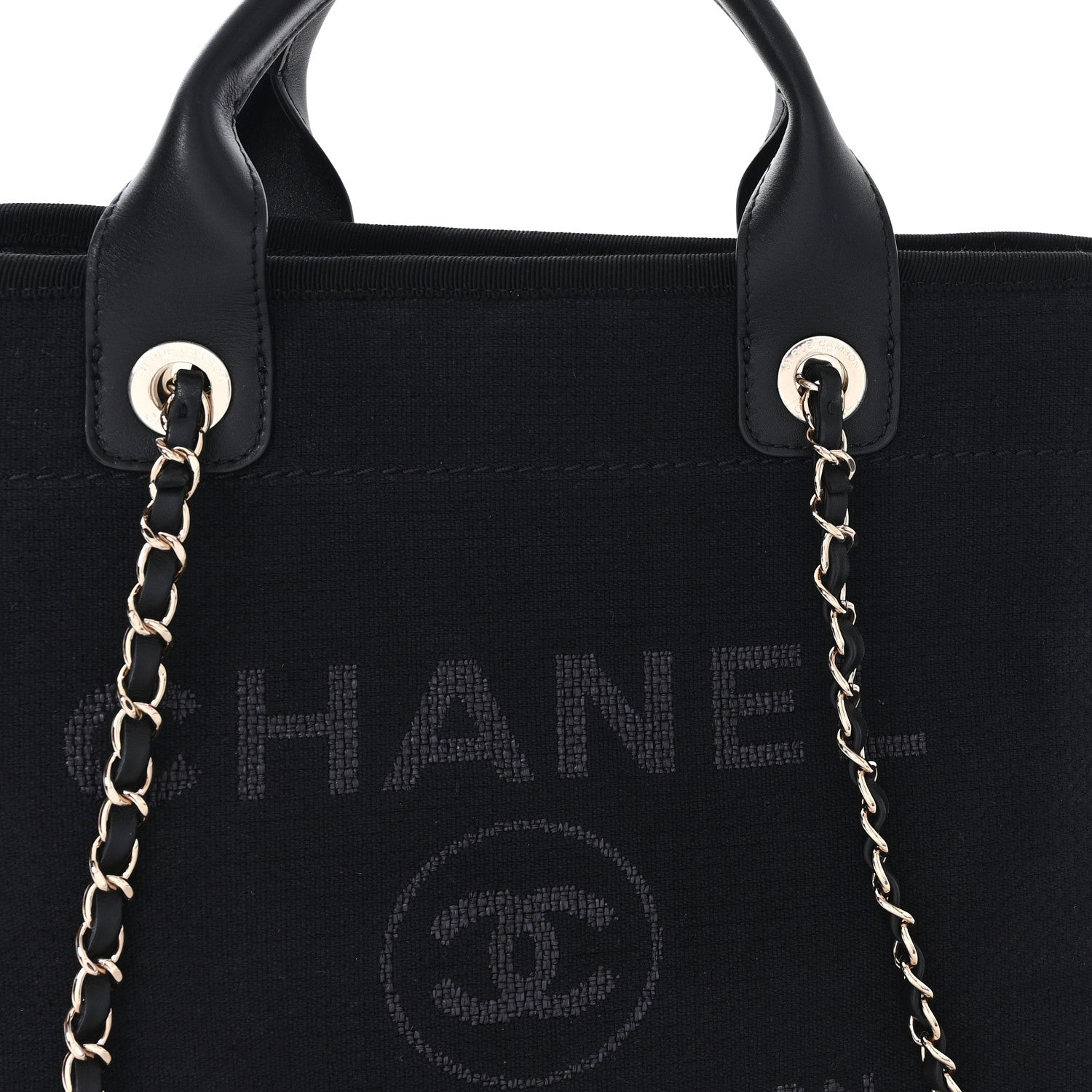 Chanel Mixed Fibers Calfskin Small Deauville Tote Black