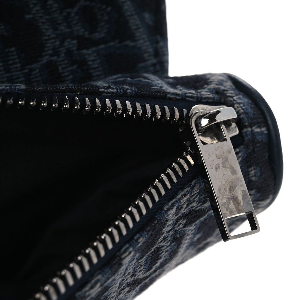 Christian Dior Oblique Mens Saddle Bag Black Blue
