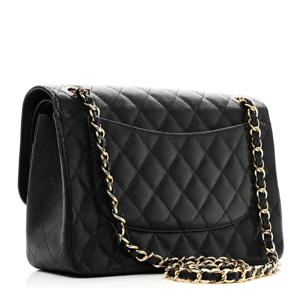 Chanel Caviar Quilted Jumbo Double Flap Black