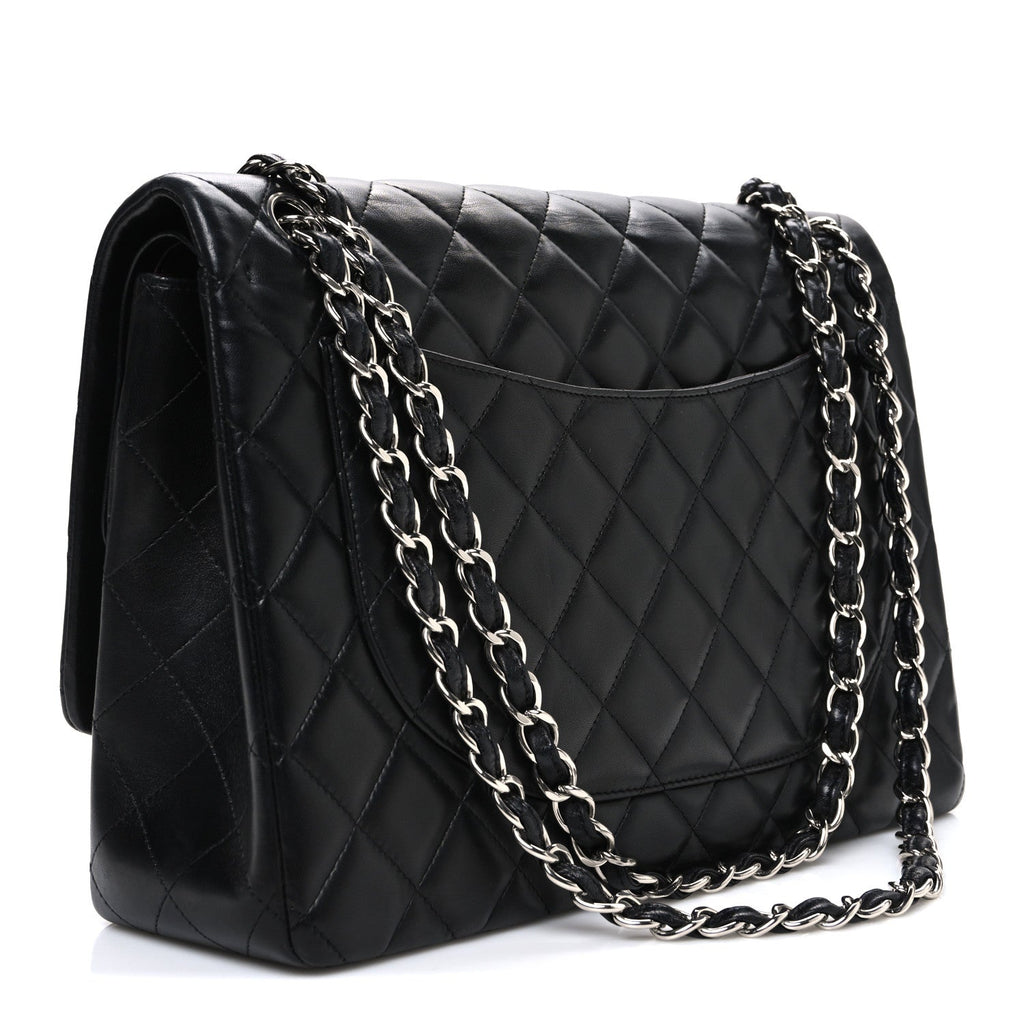 Chanel Lambskin Quilted Maxi Double Flap Black