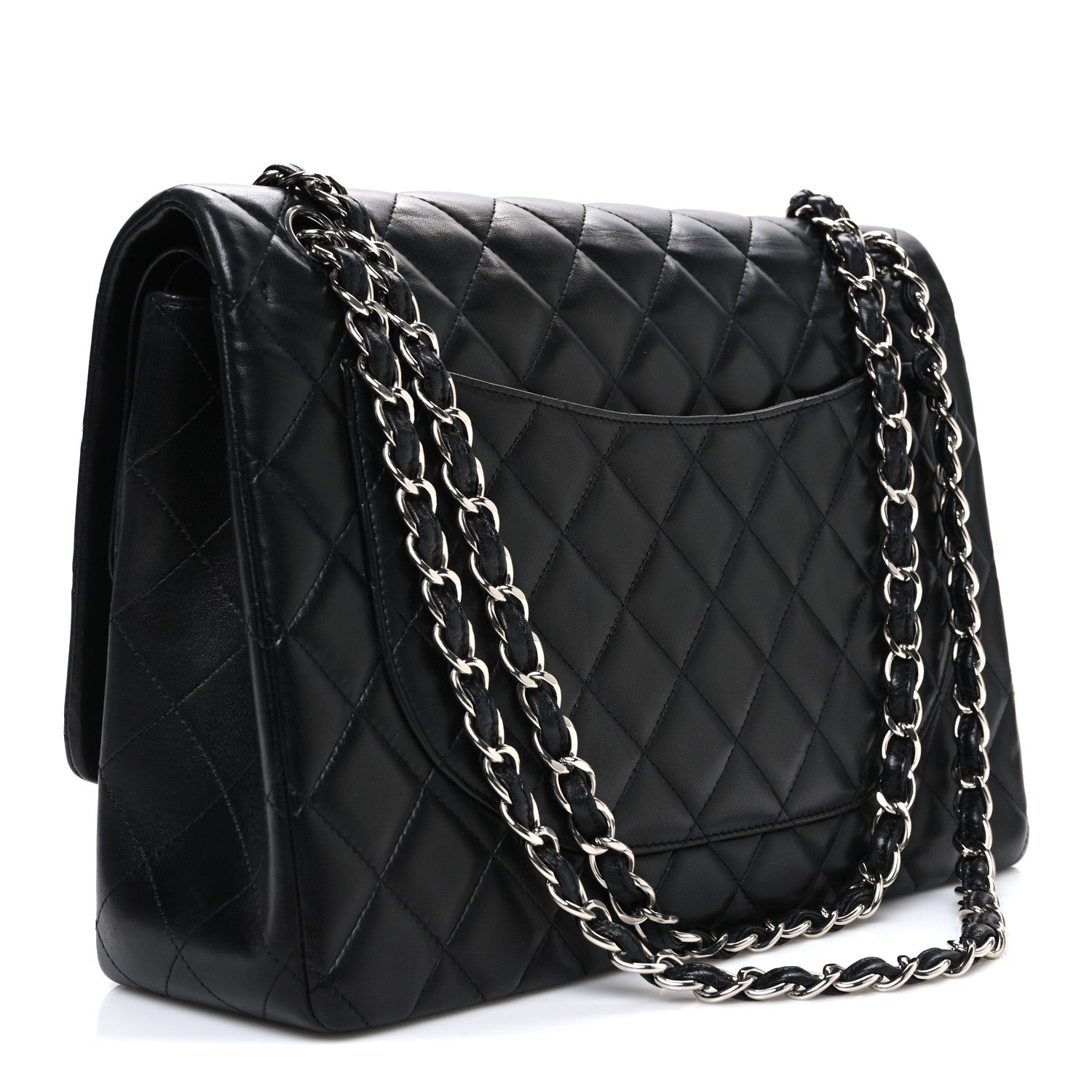 Chanel Lambskin Quilted Maxi Double Flap Black