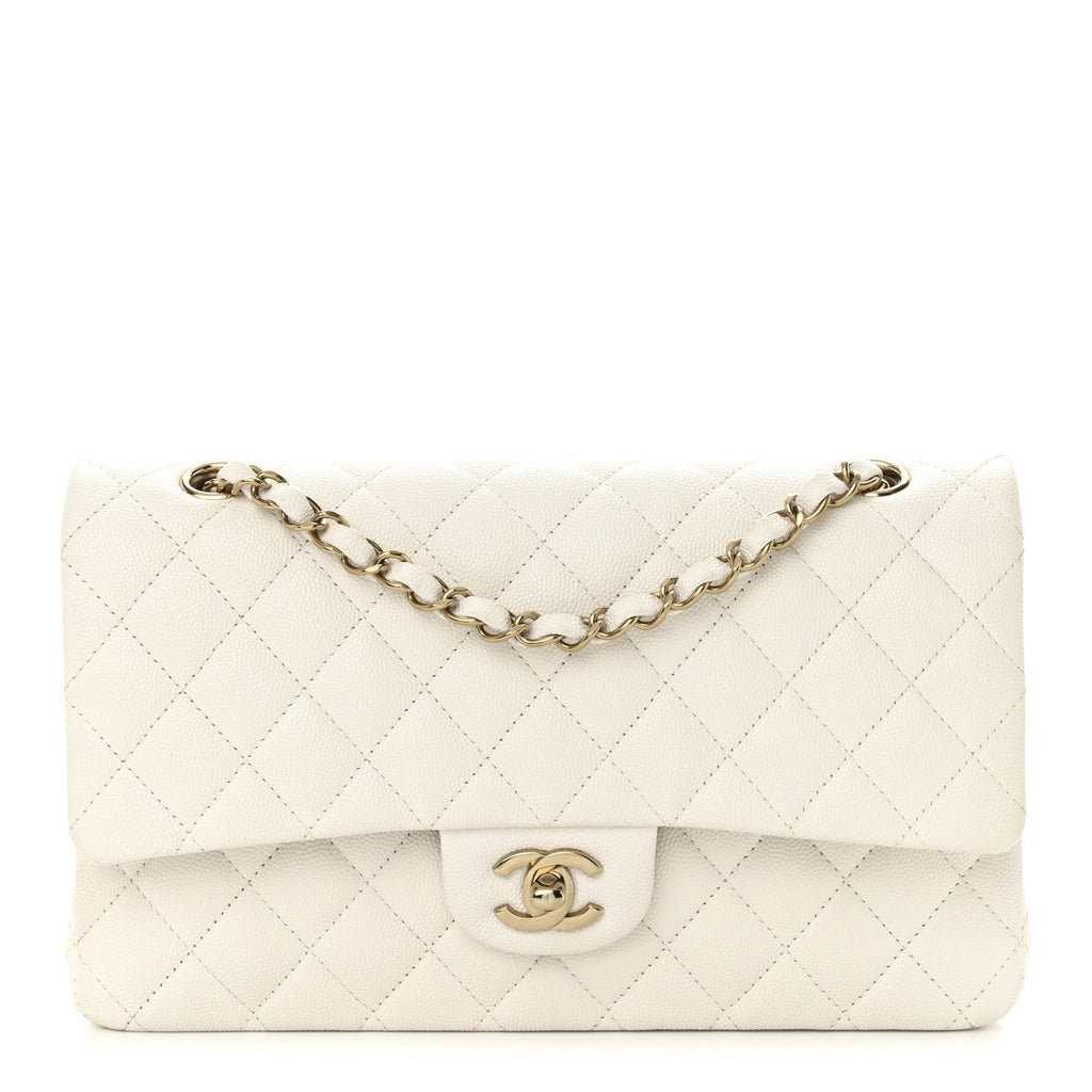 Chanel Caviar Quilted Medium Double Flap White