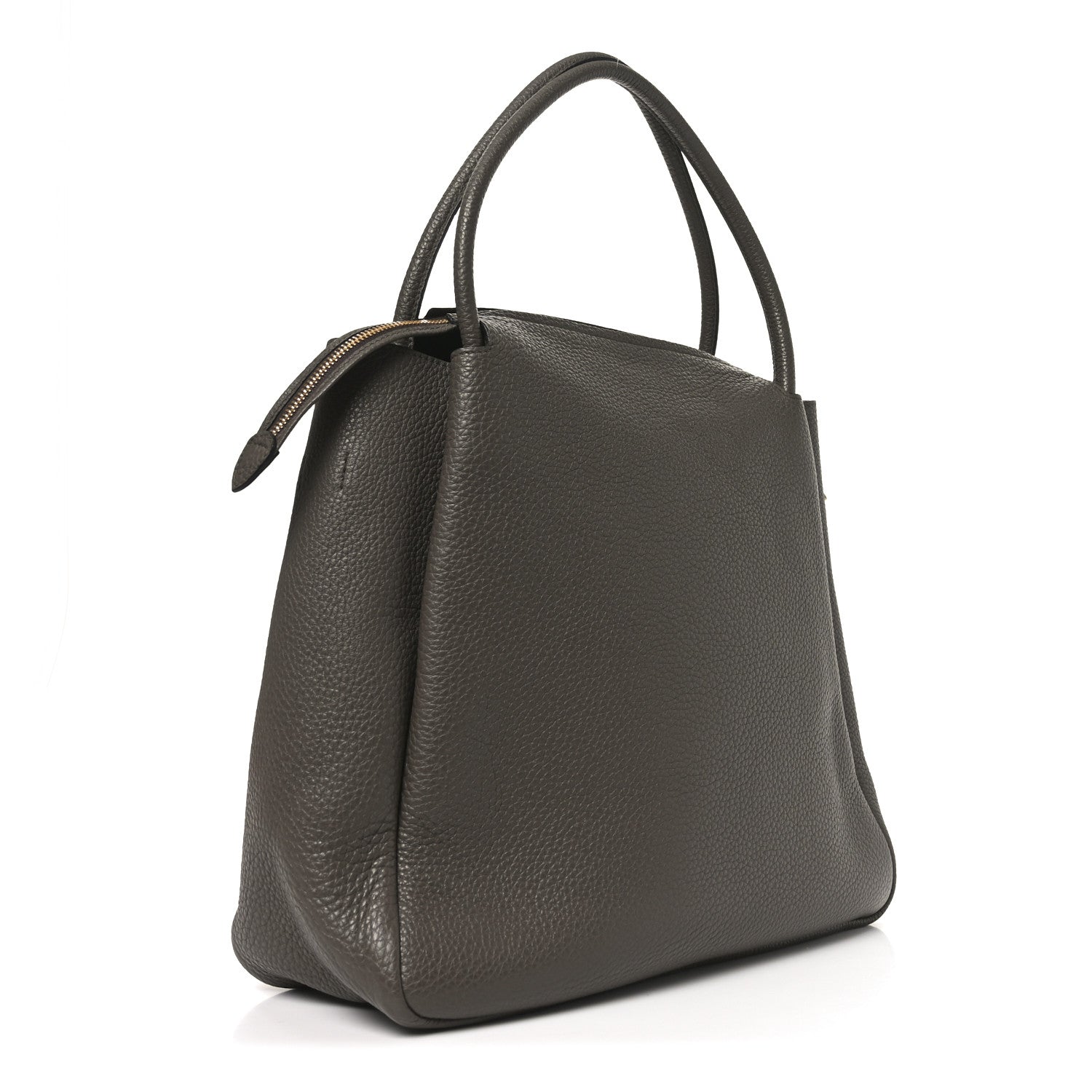 Prada Vitello Daino Soft Medium Zippered Top Handle Bag Bambu