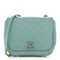 Chanel Calfskin Stitched Small Covered CC Flap Bag Green