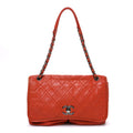 Chanel Grained Calfskin Large Natural Beauty Flap Orange