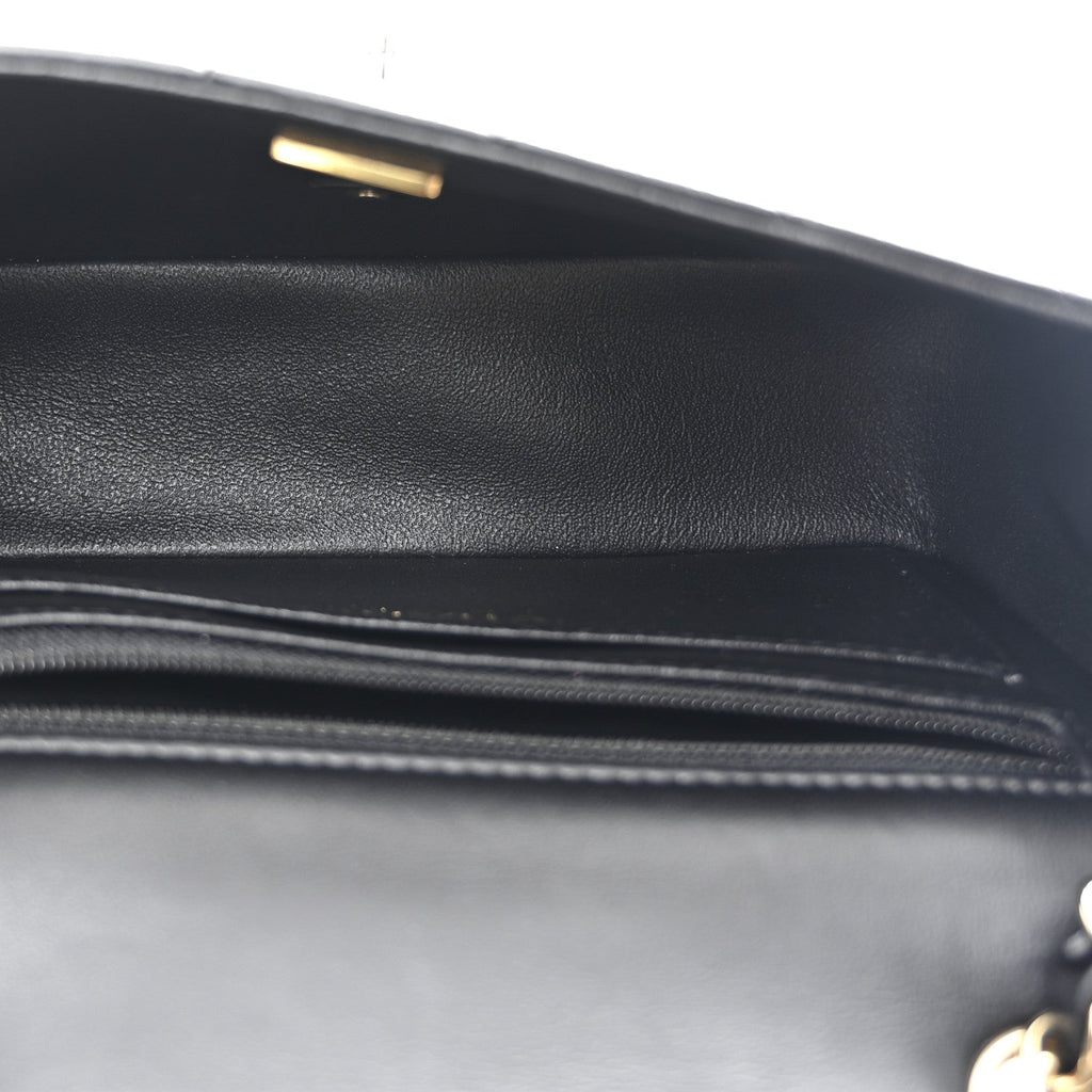 Chanel Lambskin Quilted Mini Rectangular Flap Black