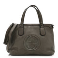 Gucci Metallic Cellarius Calfskin Small Soho Top Handle Satchel Sasso