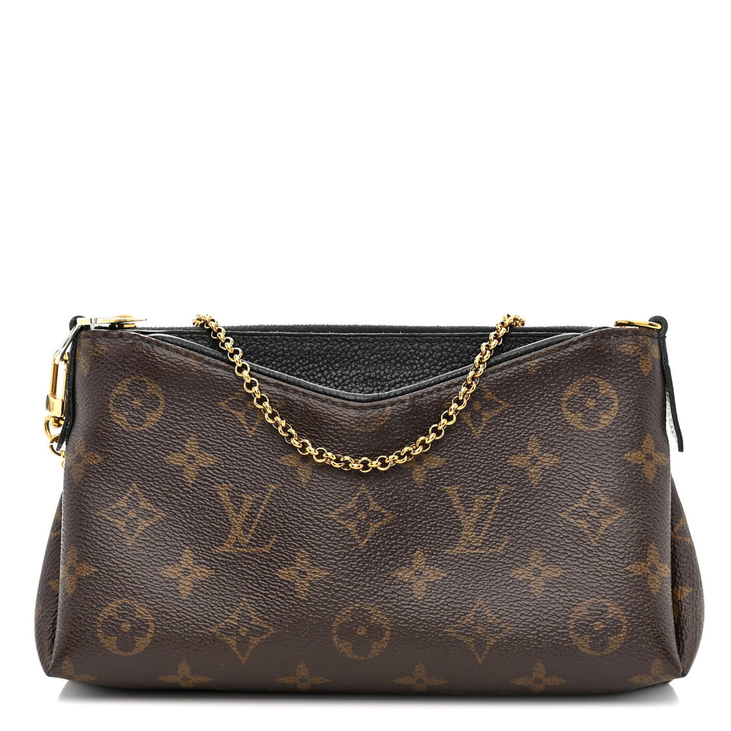 Louis Vuitton Monogram Pallas Clutch Black