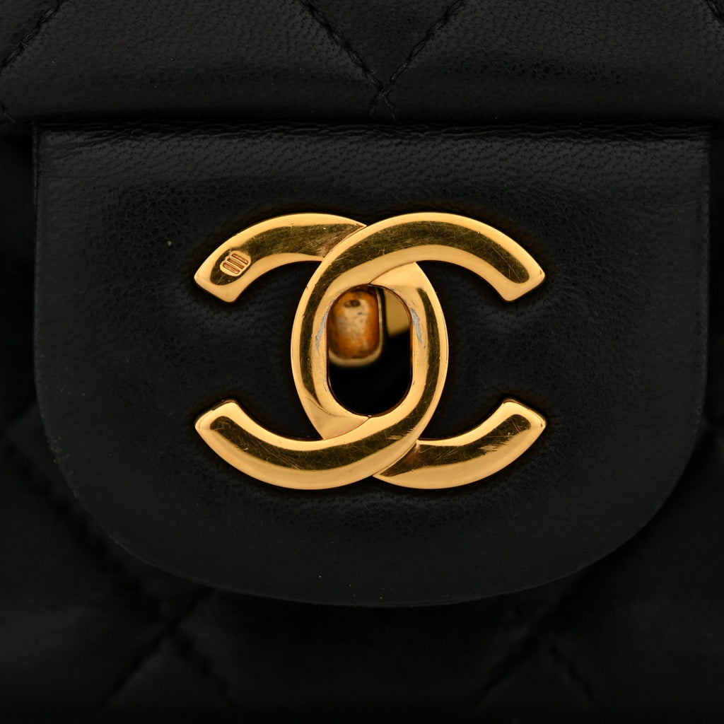 Chanel Lambskin Quilted Medium Double Flap Black