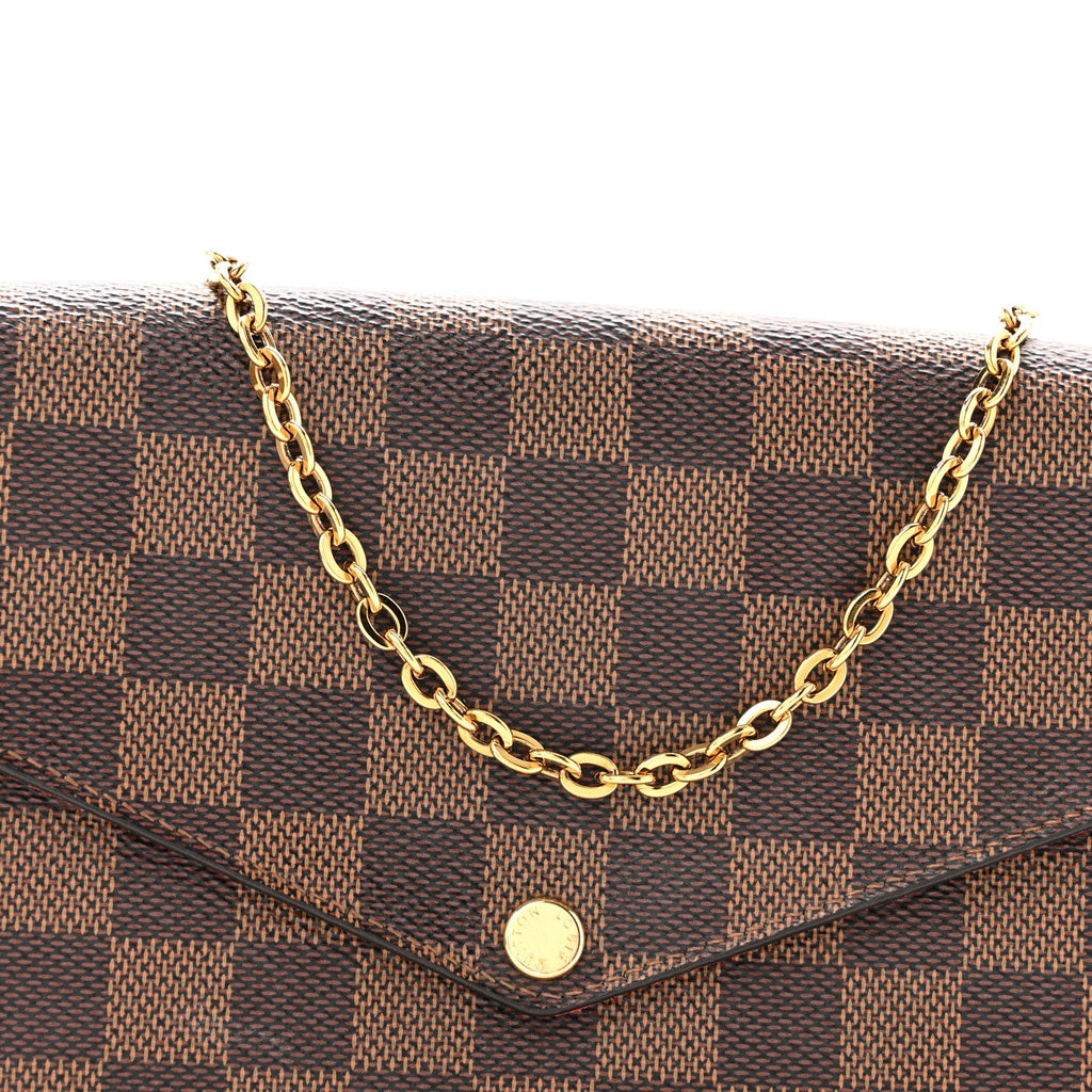 Louis Vuitton Damier Ebene Pochette Felicie Chain Wallet