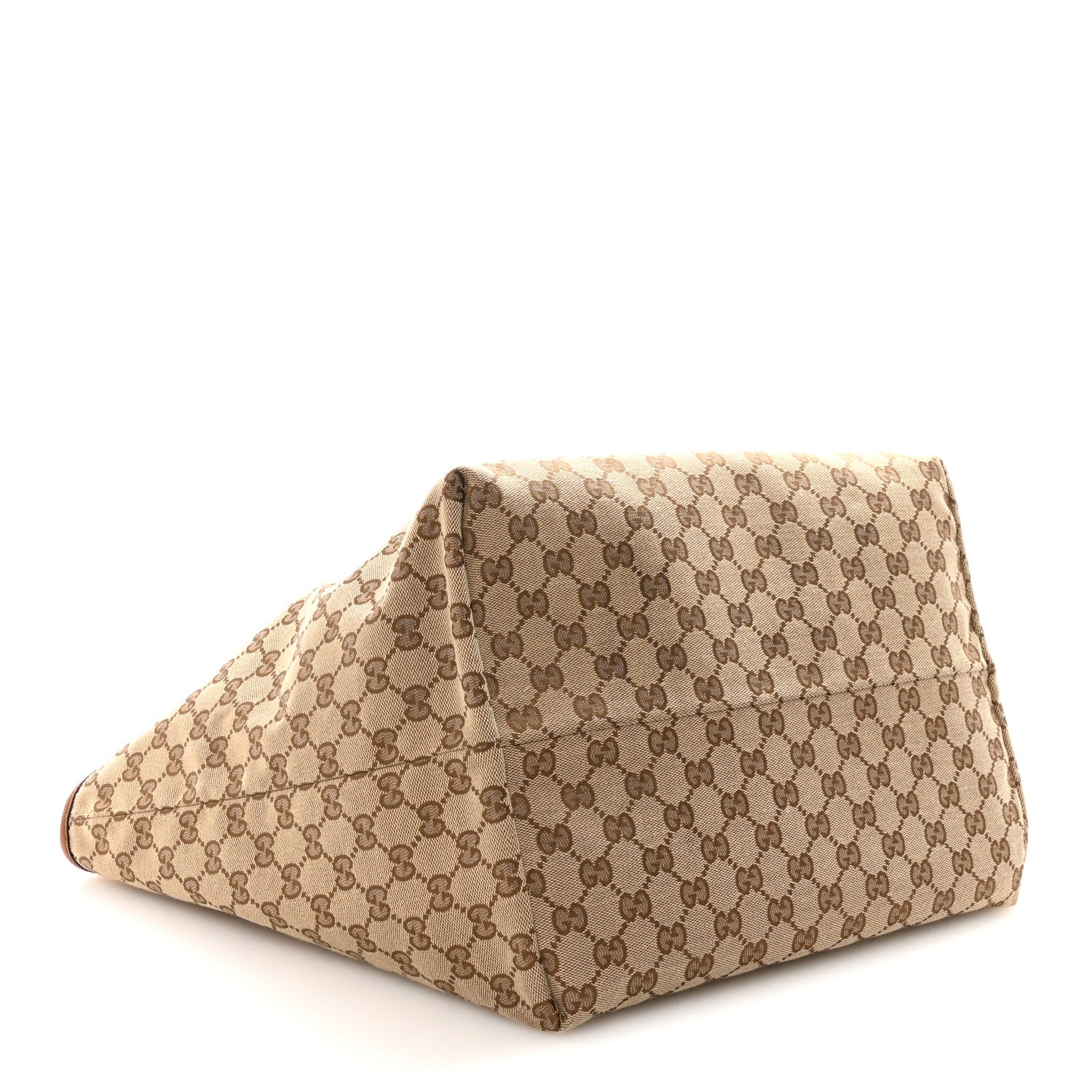 Gucci Grained Calfskin Monogram Large Totissima Reversible Tote Brown