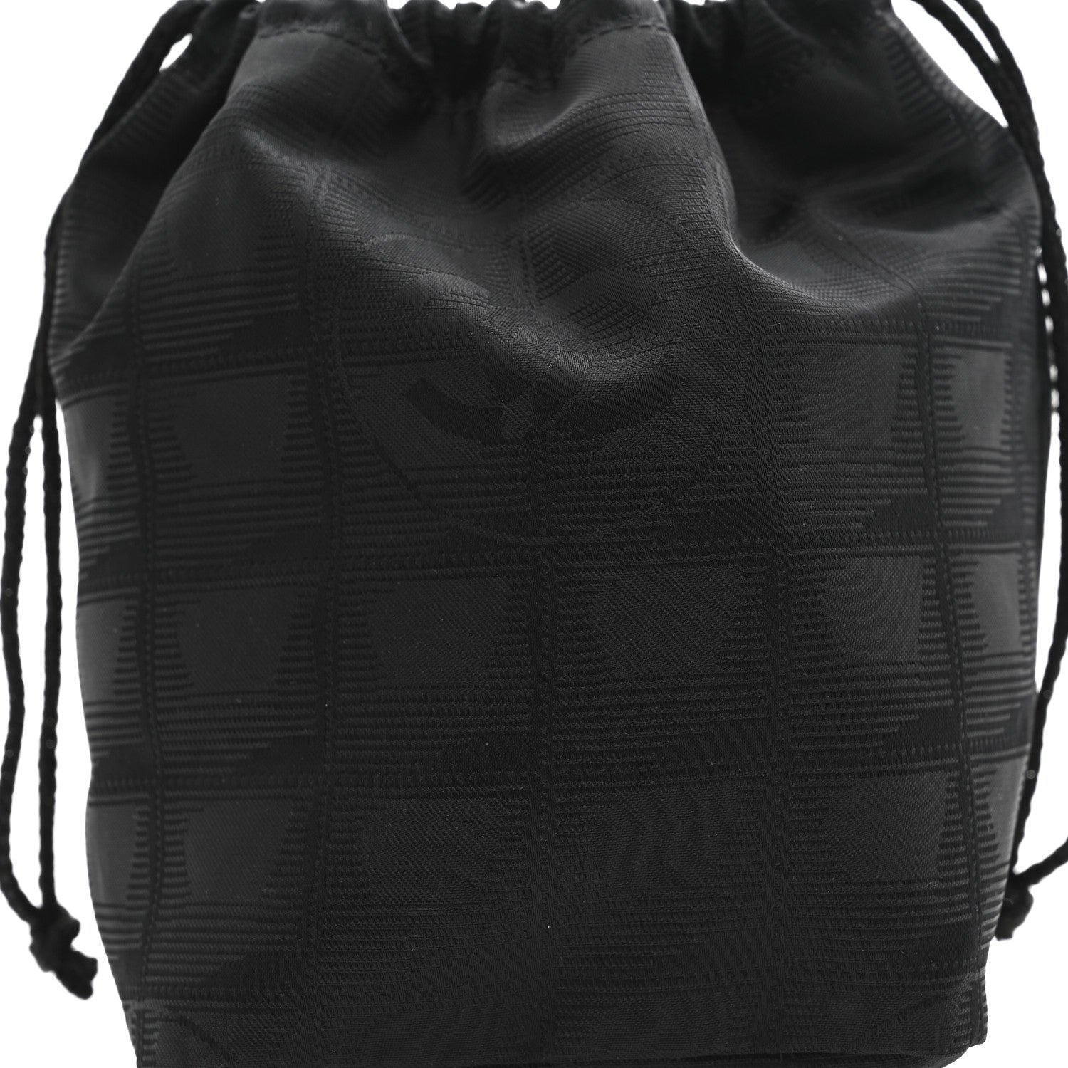 Chanel Nylon Travel Drawstring Bag Black