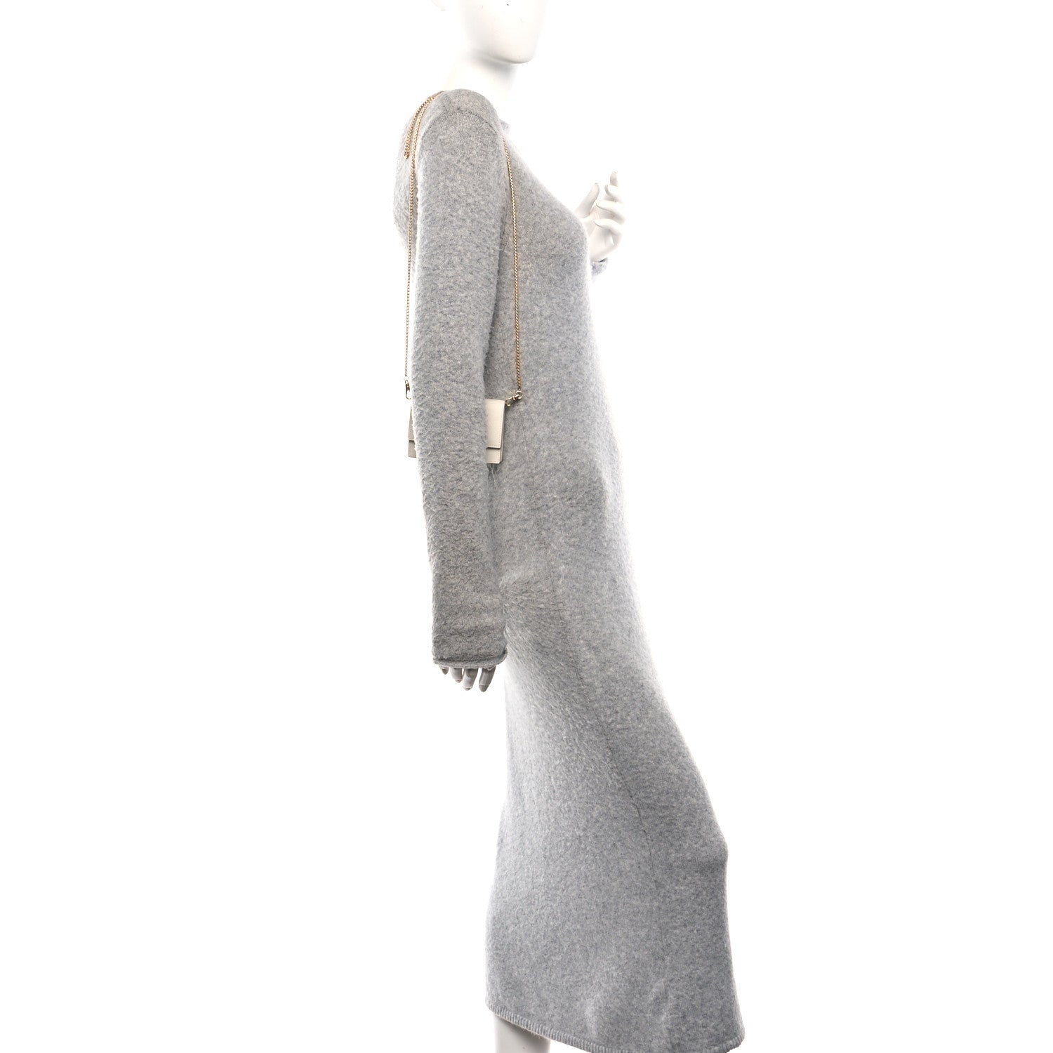 Prada Saffiano Card Holder With Chain Talco