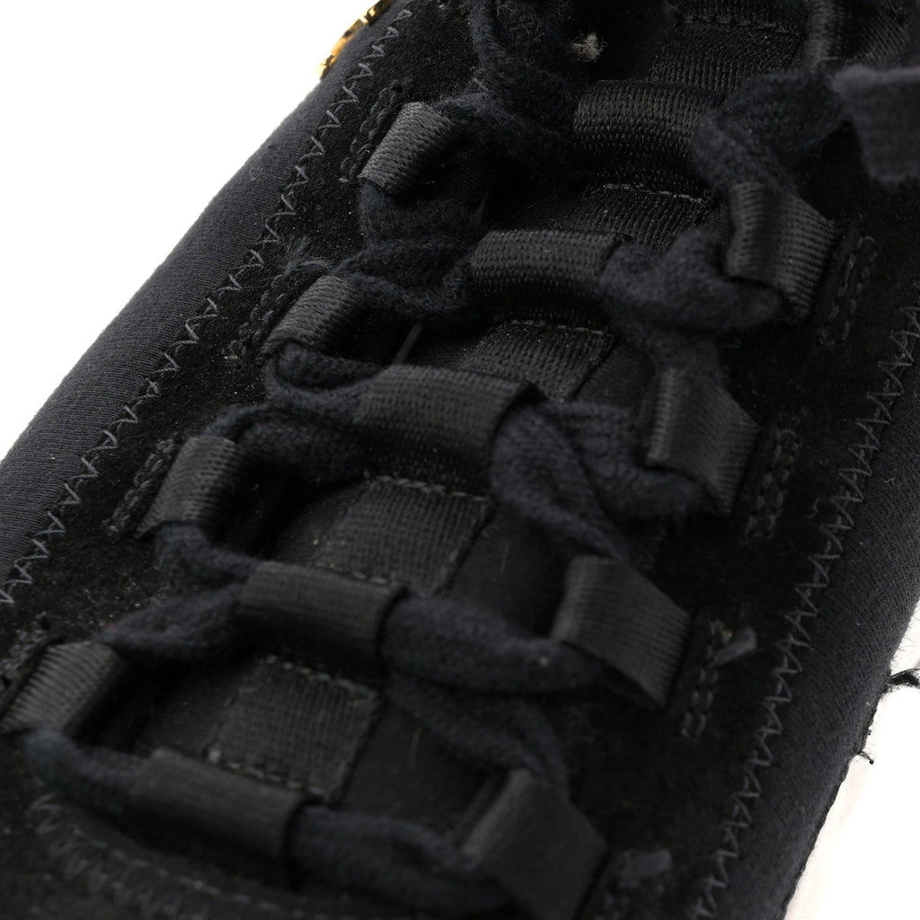 Chanel Velvet Calfskin Mixed Fibers CC Sneakers 40 Black