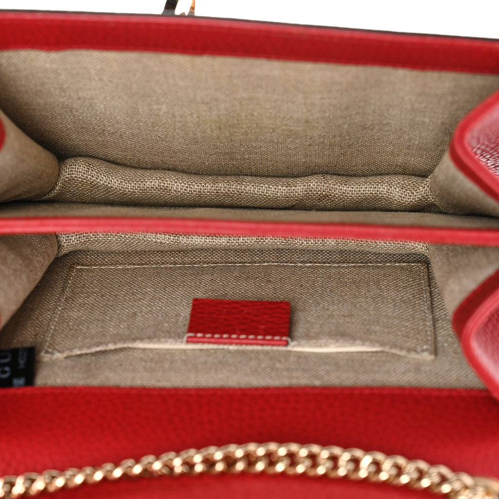Gucci Dollar Calfskin Small Interlocking G Shoulder Bag Red