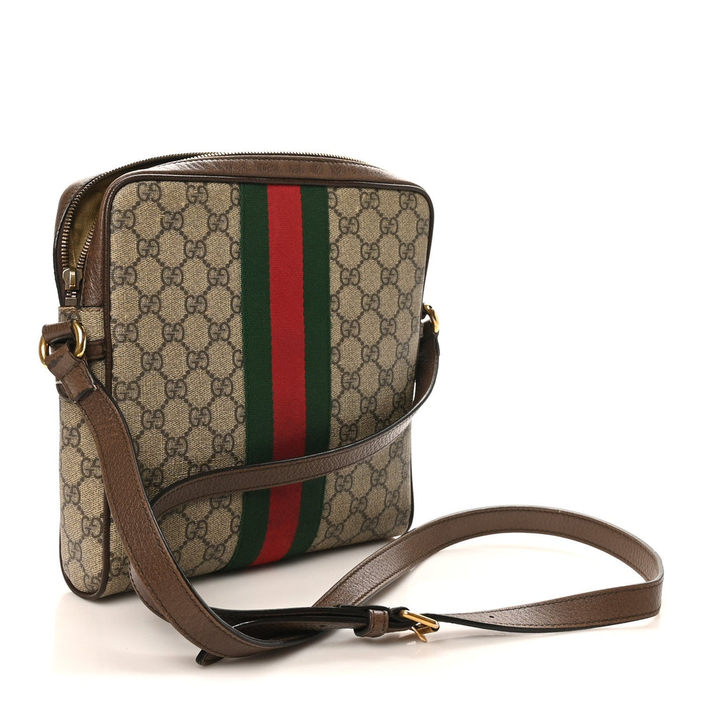 Gucci GG Supreme Monogram Web Small Ophidia Messenger Bag Brown