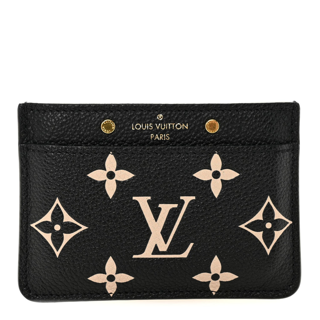 Louis Vuitton Empreinte Card Holder Black Beige
