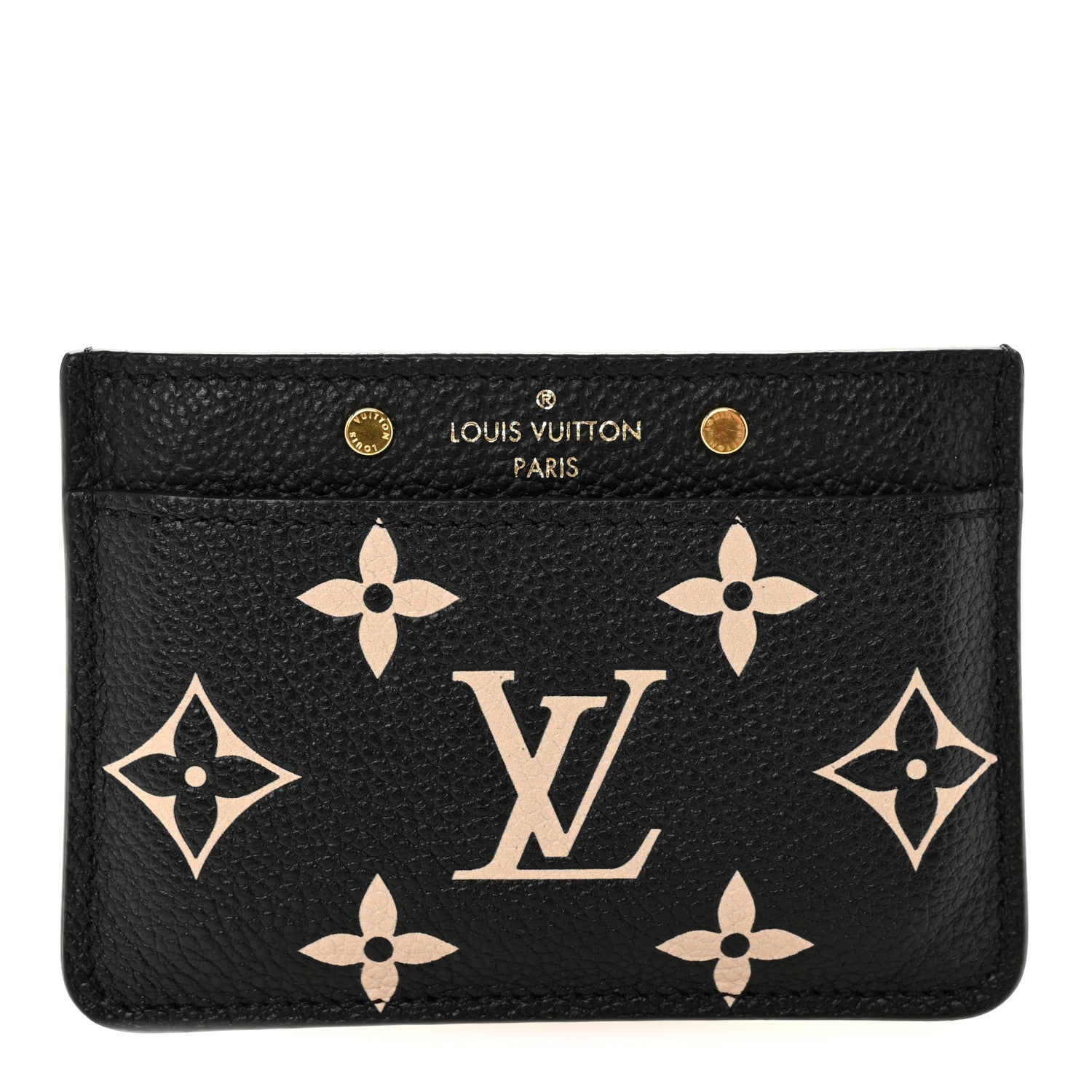 Louis Vuitton Empreinte Card Holder Black Beige