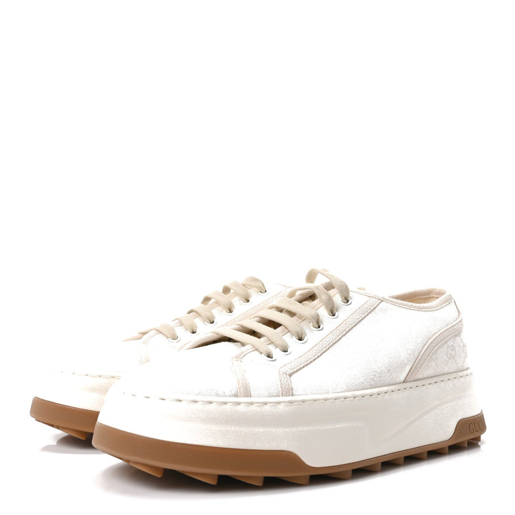 Gucci GG Monogram Mens 1977 Tennis Platform 52mm Sneakers 11 Great White Mystic White