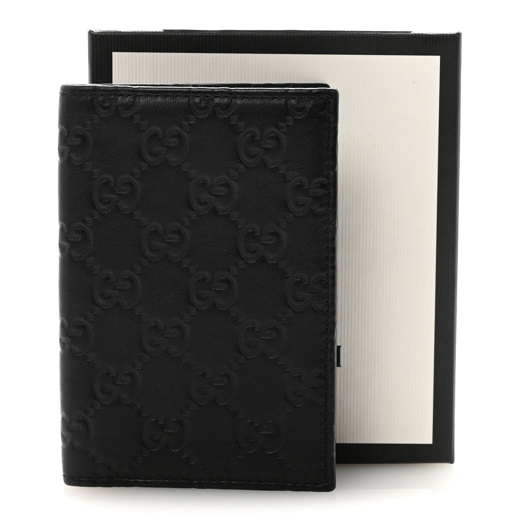 Gucci Guccissima Passport Case Black