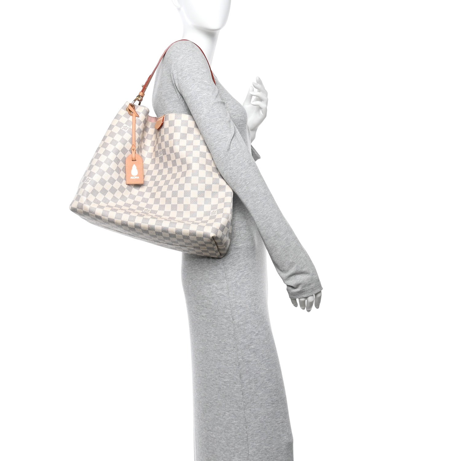 Louis Vuitton Damier Azur Graceful MM Rose Ballerine