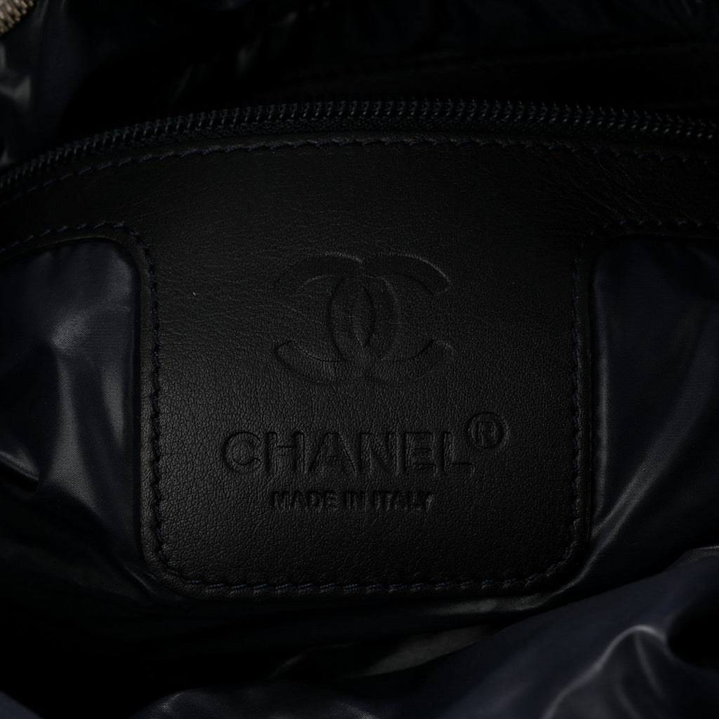 Chanel Nylon Coco Cocoon Zipped Tote Silver