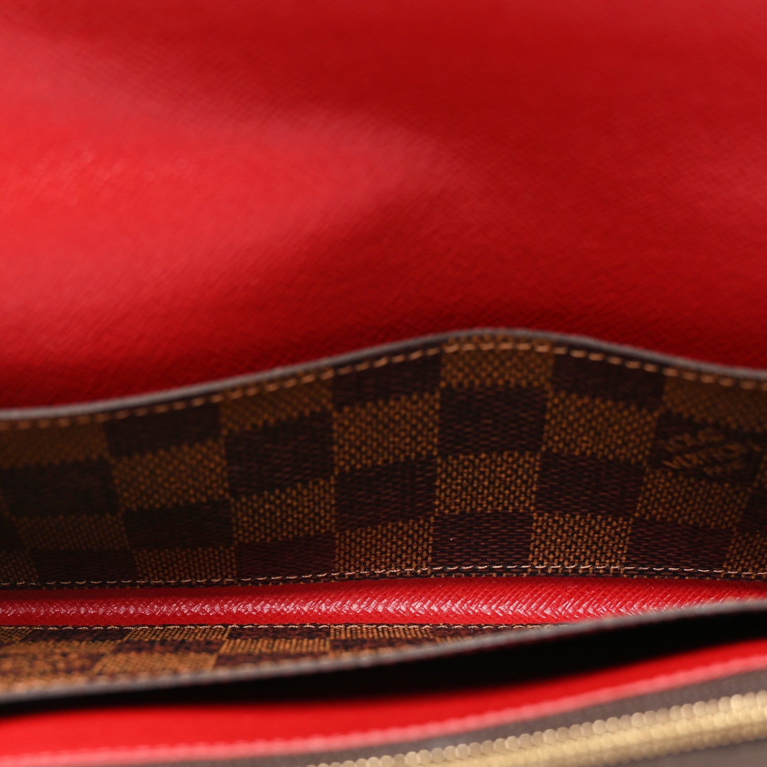Louis Vuitton Damier Ebene Emilie Wallet Red