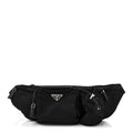 Prada Re-Nylon Saffiano Metal Triple Pocket Belt Bag Black