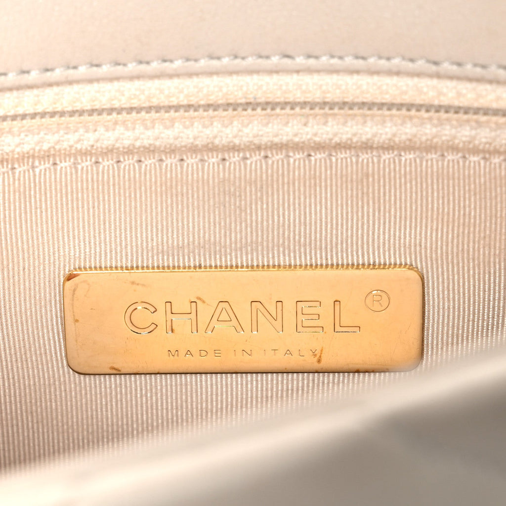 Chanel Goatskin Quilted Medium Chanel 19 Flap Beige