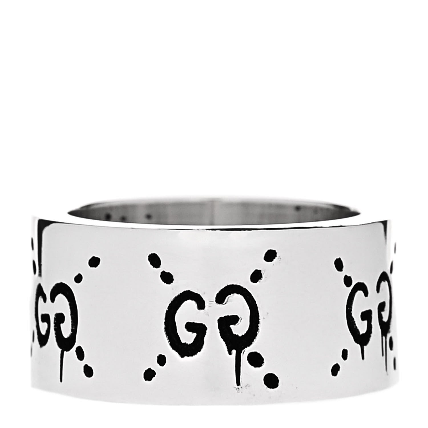 Gucci Sterling Silver GucciGhost Hamlet Skull Band Ring 47 4