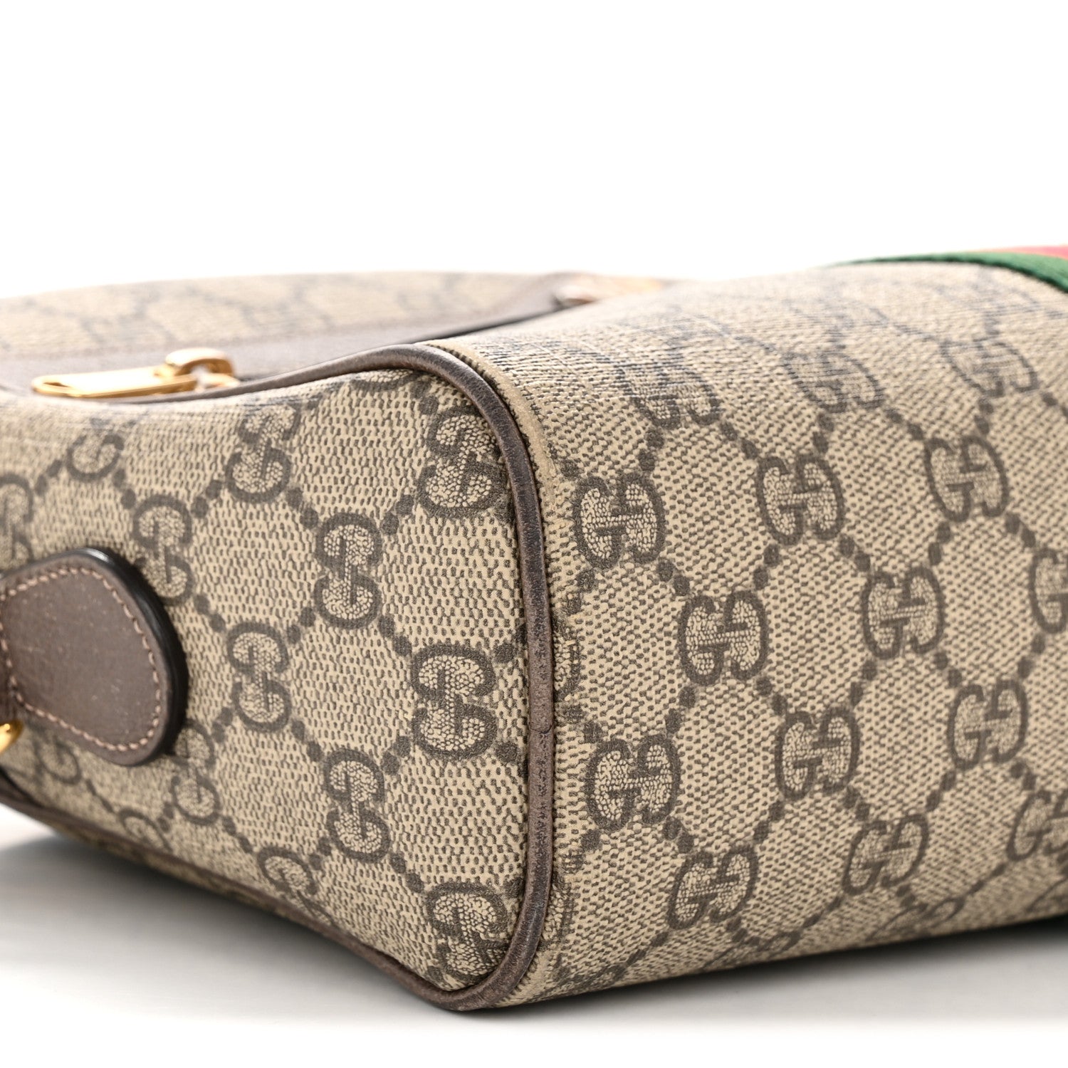 Gucci GG Supreme Monogram Web Small Ophidia Shoulder Bag Brown