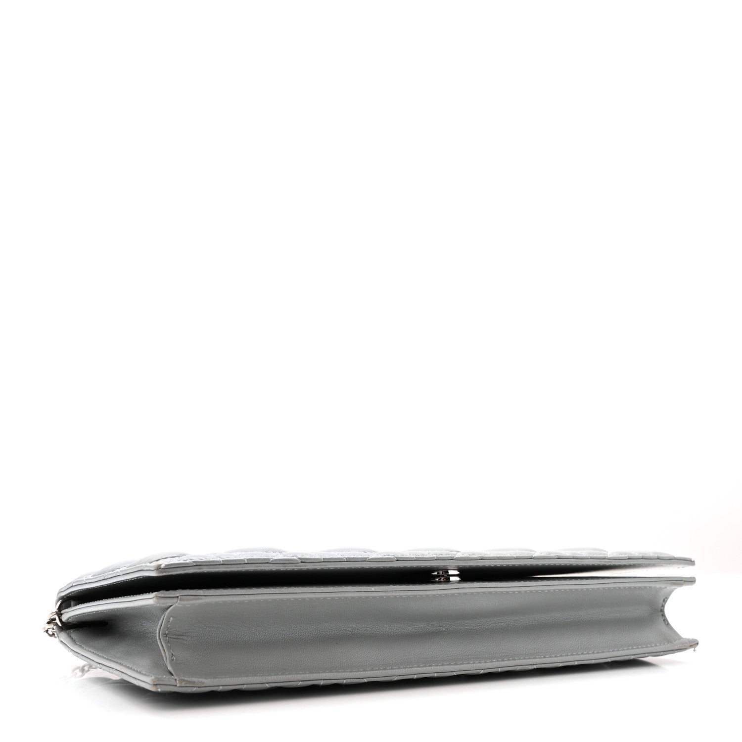 Christian Dior Lambskin Cannage Lady Dior Convertible Clutch Grey
