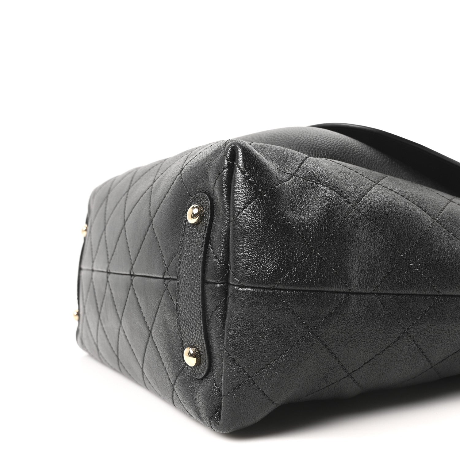Chanel Sheepskin Caviar Quilted Medium Shopping Tote Black