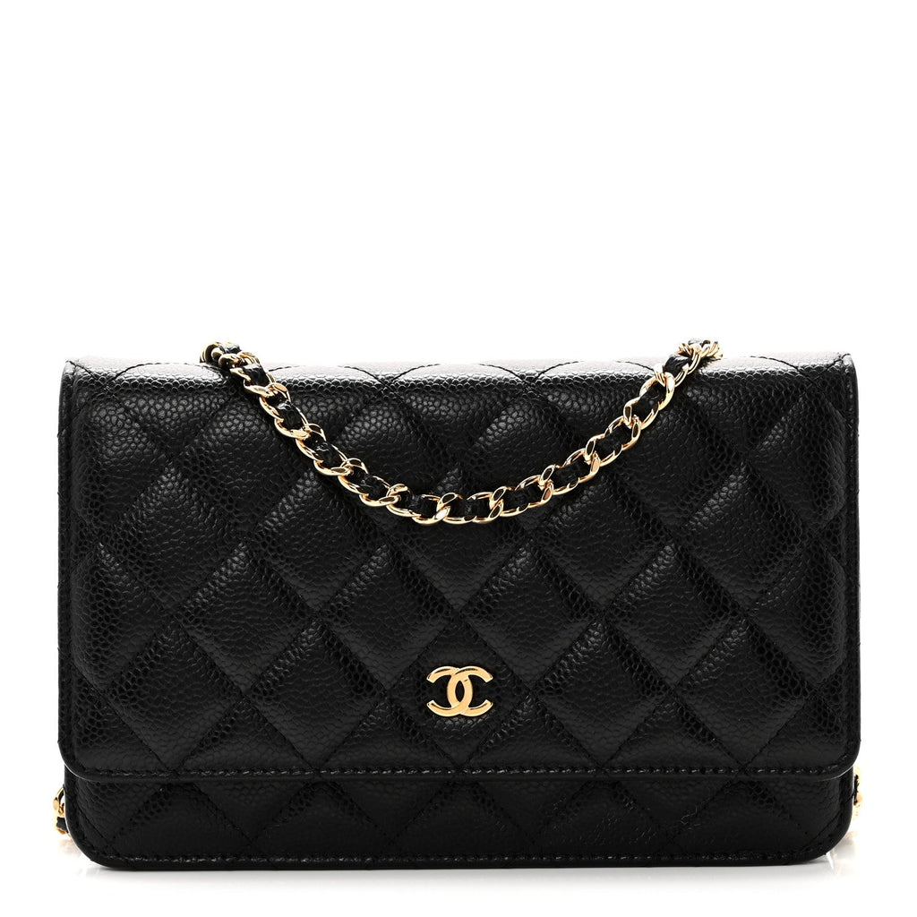 Chanel Caviar Quilted Wallet on Chain WOC Black