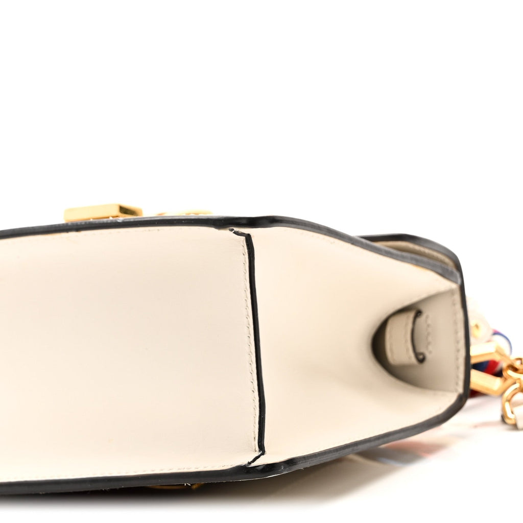 Gucci Calfskin Mini Sylvie Top Handle Bag White