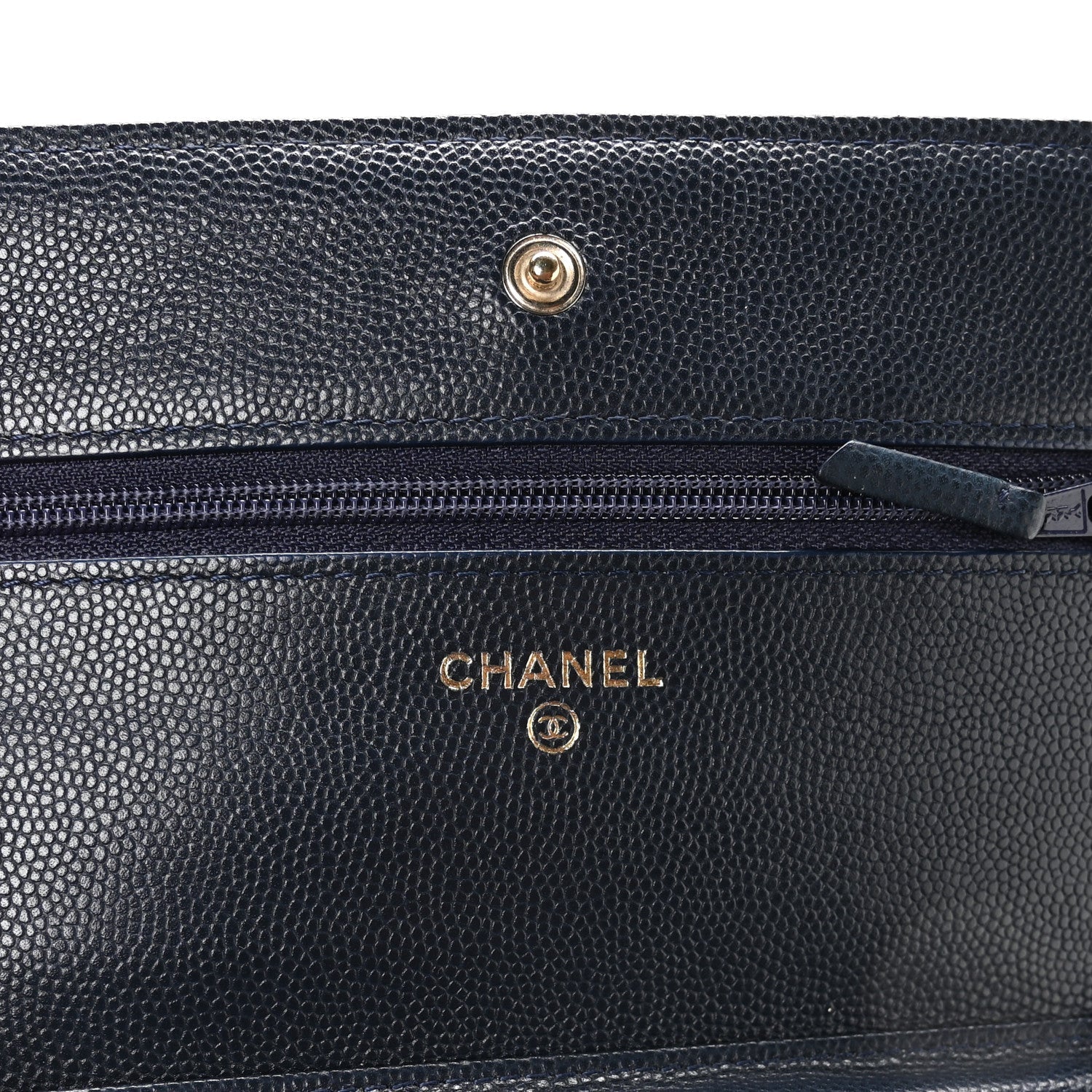 Chanel Caviar Quilted Wallet on Chain WOC Navy Blue