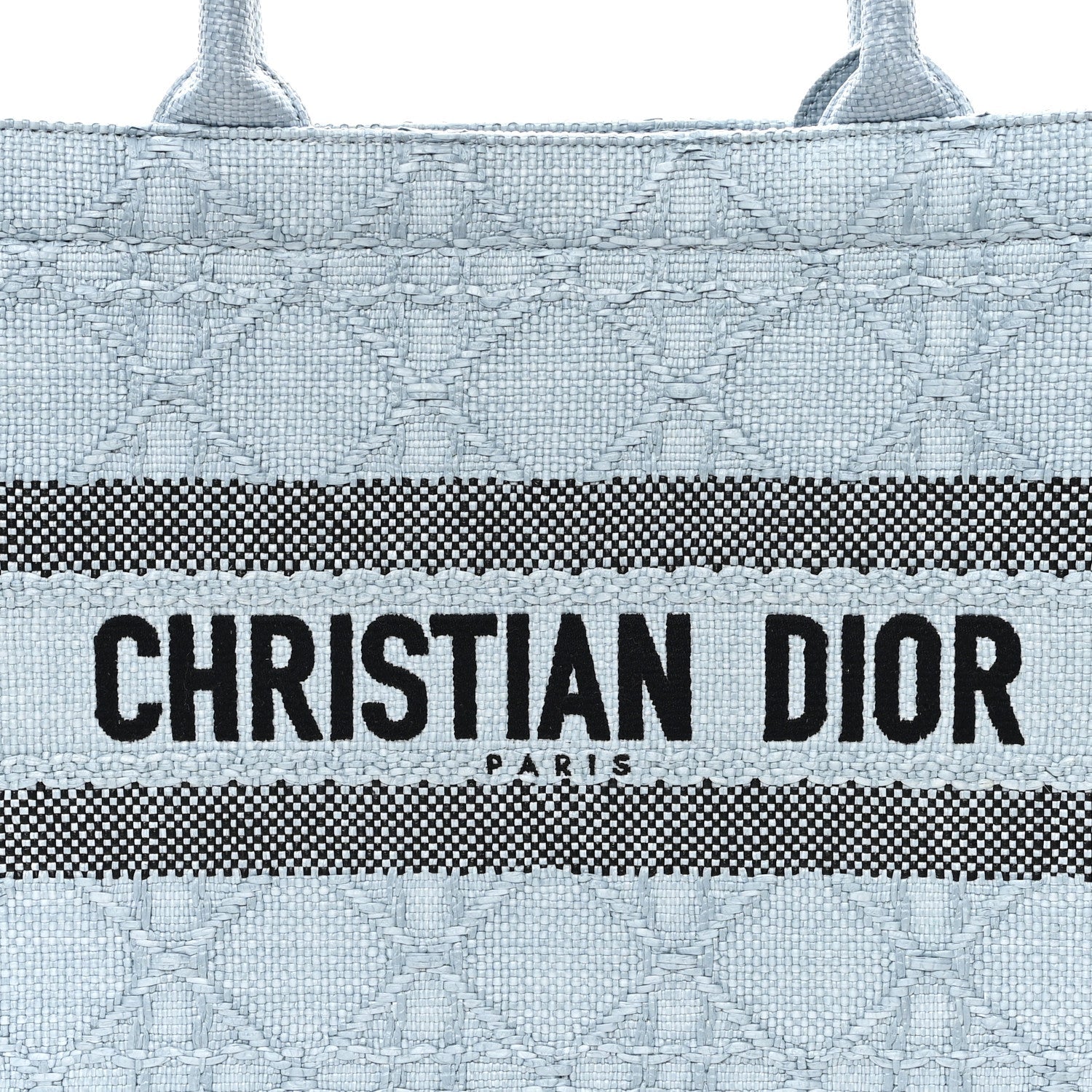 Christian Dior Raffia Cannage Medium Book Tote Blue