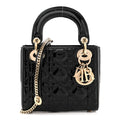 Christian Dior Patent Cannage Mini Lady Dior Black